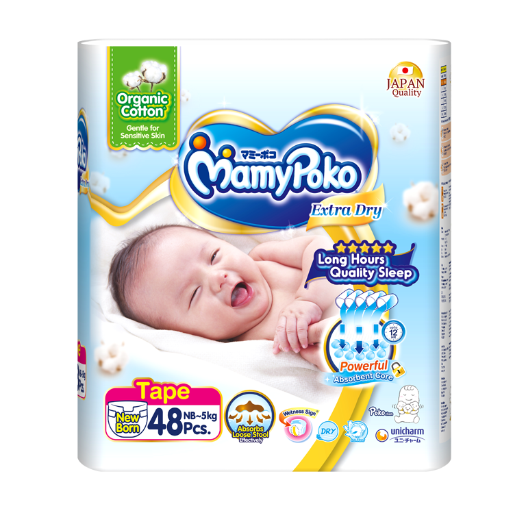 MamyPoko Extra Dry Skin / Size NB with Organic Cotton