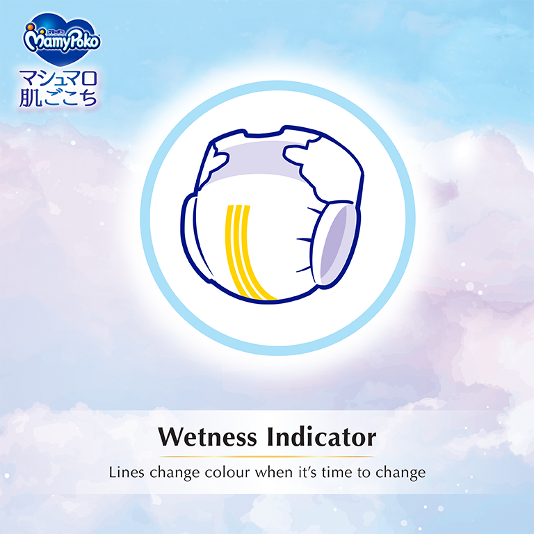 Wetness indicator, Lines change colour when it’s time to change